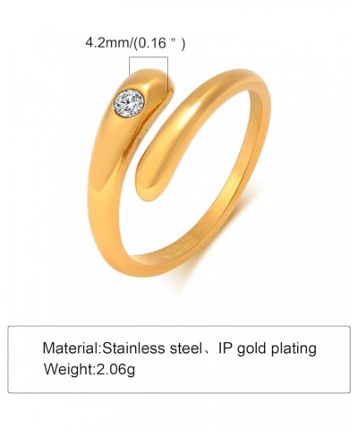 Fashion 18K Gold Plated Stainless Steel Double Chevron Ring for Women, Gold Plated- Open Twist $9.71 Rings