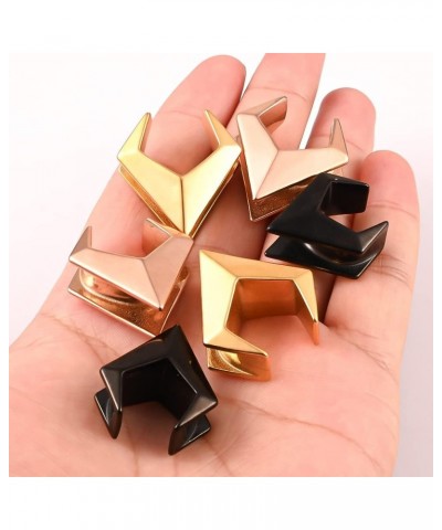 2PCS Rhombus Saddle Plugs Tunnels Hypoallergenic Stainless Steel 0g 2g Opening Ear Gauges Piercing Expander Stretchers Fashio...