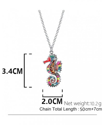 Enamel Tentacle Octopus Necklace Ocean Animals Pendant for Women Girls Charms Ocean Jewelry Gifts Rainbow Seahorse $8.63 Neck...