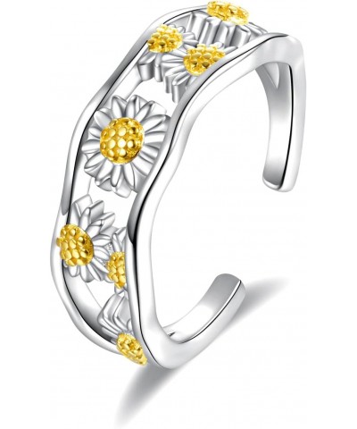 925 Sterling Silver Toe Ring for Women Teen Girls Daisy Flower Adjustable Mid Finger Rings Summer Vacation Ocean Beach $9.49 ...