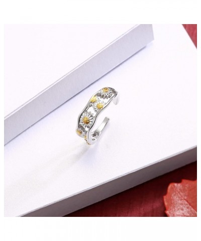 925 Sterling Silver Toe Ring for Women Teen Girls Daisy Flower Adjustable Mid Finger Rings Summer Vacation Ocean Beach $9.49 ...