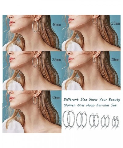 Stainless Steel Hoop Earrings,316L Steel Hoop Earrings for Women Size from Size 20mm to 60mm White-40mm $7.79 Earrings