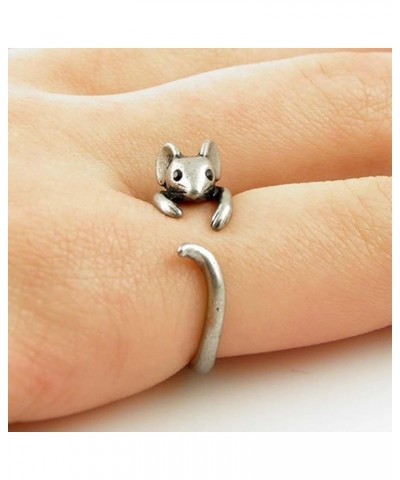 Little Mouse Ring - Mouse Ring Adjustable Animal Wrap Ring Vintage Silver Tone | Gold Tone (Sliver) $8.25 Rings