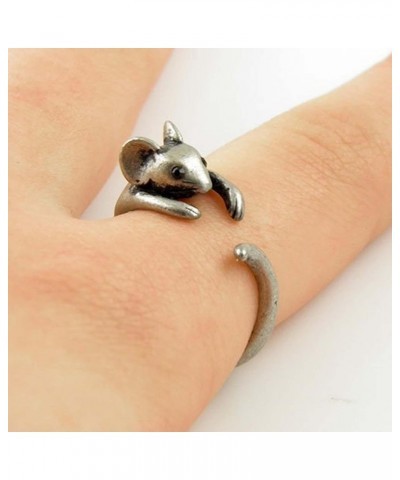 Little Mouse Ring - Mouse Ring Adjustable Animal Wrap Ring Vintage Silver Tone | Gold Tone (Sliver) $8.25 Rings