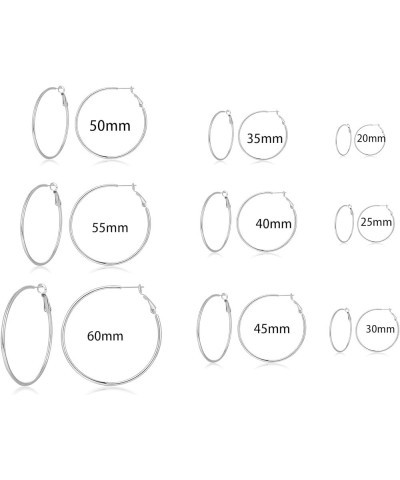 Stainless Steel Hoop Earrings,316L Steel Hoop Earrings for Women Size from Size 20mm to 60mm White-40mm $7.79 Earrings