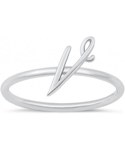 CLOSEOUT WAREHOUSE 925 Sterling Silver Initial Script Ring V $11.17 Rings