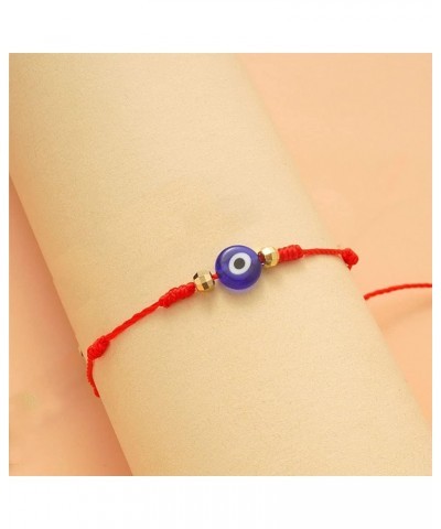 Evil Eye Bracelets Red Rope Letter Alphabet Bracelet 7 Knot Evil Eye Good Luck String Protection Bracelet Link Charm for Wome...