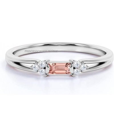 Baguette Cut Solitaire Promise Engagement Dainty Promise Ring in 925 Sterling Silver Gold,White,Pink $39.95 Rings