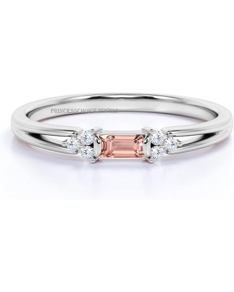 Baguette Cut Solitaire Promise Engagement Dainty Promise Ring in 925 Sterling Silver Gold,White,Pink $39.95 Rings