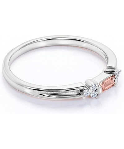 Baguette Cut Solitaire Promise Engagement Dainty Promise Ring in 925 Sterling Silver Gold,White,Pink $39.95 Rings