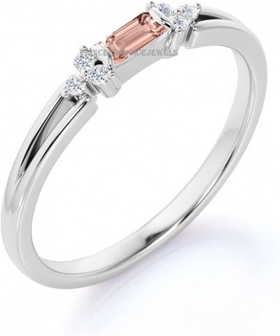 Baguette Cut Solitaire Promise Engagement Dainty Promise Ring in 925 Sterling Silver Gold,White,Pink $39.95 Rings