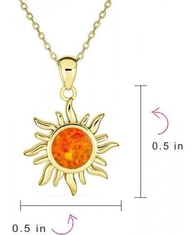 Personalized Irradiance Summer Beach Fun Created Golden Yellow Orange Fire Opal Flaming Sunshine Star Sunburst Necklace Penda...