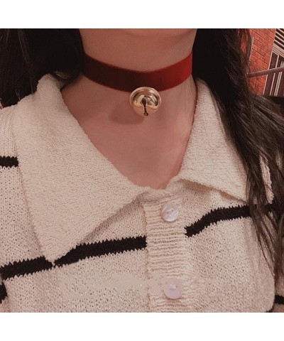 Cute accessory necklace velvet collar big bell choker collarbone chain for women $8.94 Necklaces