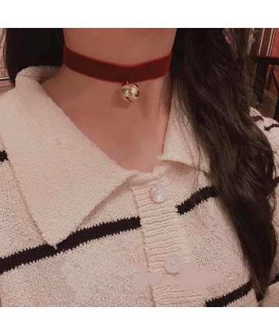 Cute accessory necklace velvet collar big bell choker collarbone chain for women $8.94 Necklaces