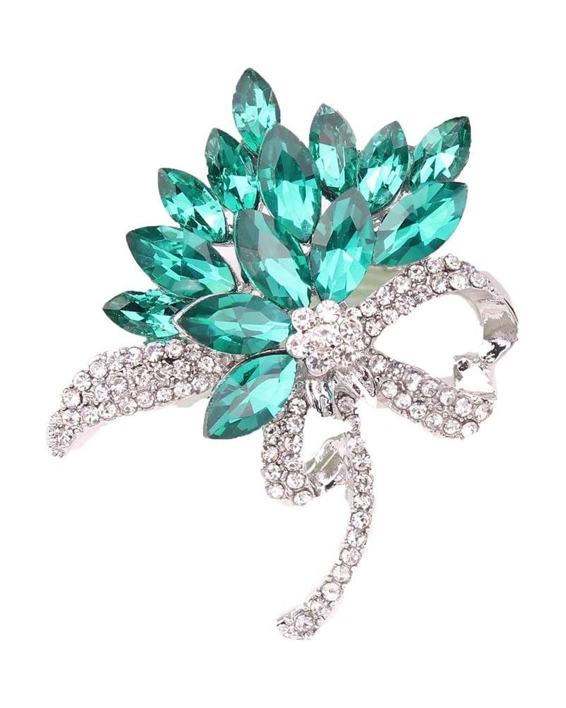 Women's Austrian Crystal Brooch Wedding Flower Leaf Bouquet Brooch Green $9.53 Others