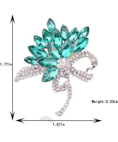 Women's Austrian Crystal Brooch Wedding Flower Leaf Bouquet Brooch Green $9.53 Others