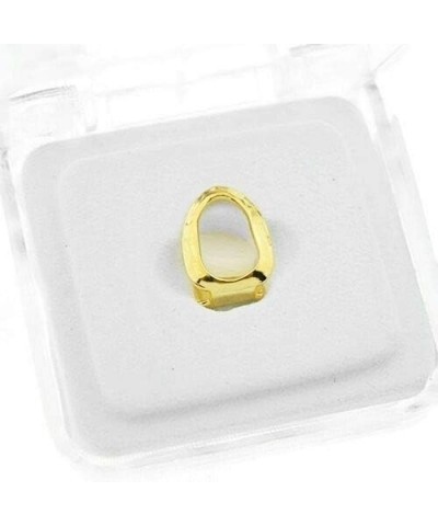 Open Face 14k Gold Plated Grillz Single Cap Top Hollow Canine Tooth Hip Hop Grills $8.94 Body Jewelry