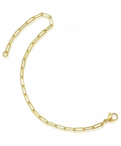 | ELYA Stainless Steel Adjustable Paperclip Bracelet - 3mm to 7mm Wide Mini - Gold $14.38 Bracelets