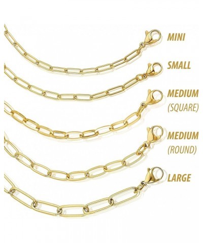 | ELYA Stainless Steel Adjustable Paperclip Bracelet - 3mm to 7mm Wide Mini - Gold $14.38 Bracelets