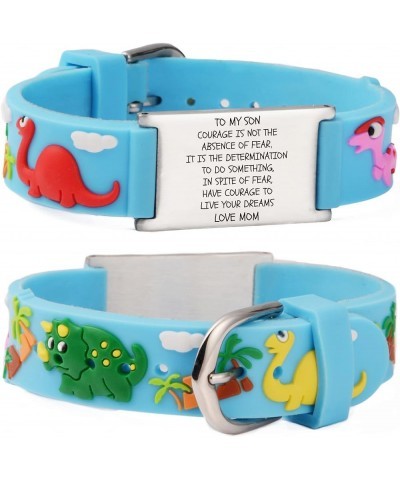 Cartoon Inspirational Bracelets to My son My daughter gift from dad mom for Graduation, birthday Blue-dinosaur to my son-v3 $...