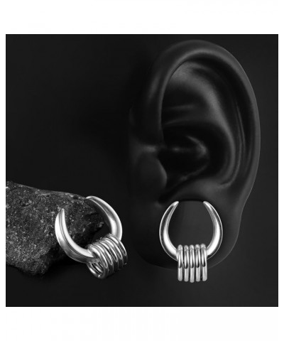 1 Pair saddle Gauges with 10pcs rings Ear Tunnels Plugs 316 Stainless Steel Ear Gauges Weight Saddle Plugs Hypoallergenic exp...