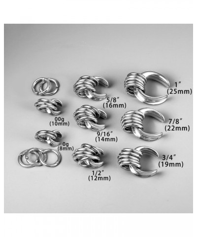 1 Pair saddle Gauges with 10pcs rings Ear Tunnels Plugs 316 Stainless Steel Ear Gauges Weight Saddle Plugs Hypoallergenic exp...