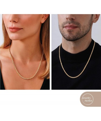 Gold Chain Necklace Collection - 14K Solid Yellow Gold Filled Rope Chain Necklaces for Women and Men with Different Sizes (2....