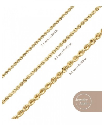 Gold Chain Necklace Collection - 14K Solid Yellow Gold Filled Rope Chain Necklaces for Women and Men with Different Sizes (2....