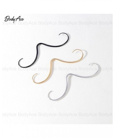 14G Septum Ring Mustache Nose Rings, Stainless Steel Christmas Nose Ring for Women Men, Gold Over Black Mustache Septum Pierc...