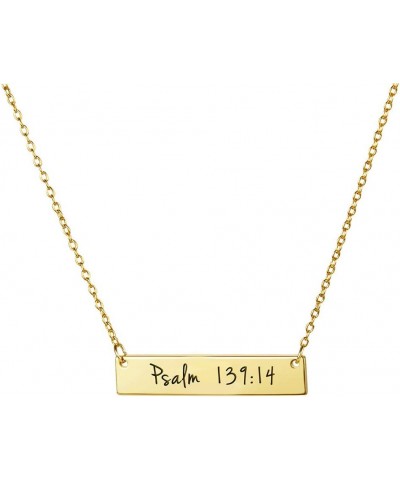 Christian Bar ???????? Bible Verse Faith Jewelry Baptism Birthday ???? ??? ????? Girls Sister Gold Psalm 139:14 $7.93 Necklaces