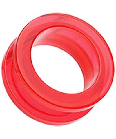 Basic Acrylic Screw-Fit Ear Gauge Tunnel Plug 2 GA (6.5mm), Red $9.35 Body Jewelry