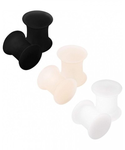 KJM FASHION 6 x Black Silicone Double Flared Ear Stretcher Expander 6pcs 6mm BL SN WT $5.89 Body Jewelry