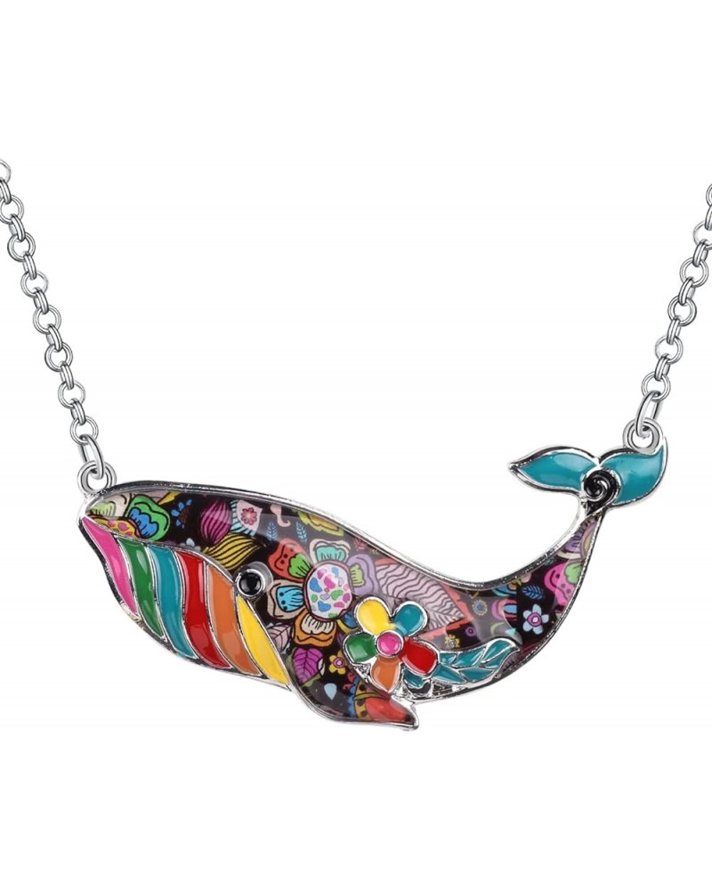 Signature Ocean Collection "TESS" Statement Alloy Chain Enamel WHALE Pendant Necklace 18 Multicolor $8.32 Necklaces