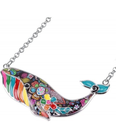 Signature Ocean Collection "TESS" Statement Alloy Chain Enamel WHALE Pendant Necklace 18 Multicolor $8.32 Necklaces