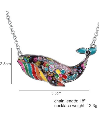 Signature Ocean Collection "TESS" Statement Alloy Chain Enamel WHALE Pendant Necklace 18 Multicolor $8.32 Necklaces