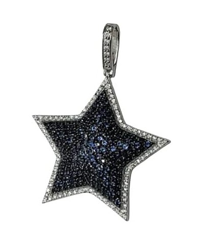 Animas Jewels 2.50 Ct Round Cut Created Blue Sapphire and Diamond Star Charm Pendant Real 925 Sterling Silver $57.39 Necklaces