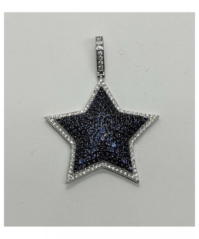 Animas Jewels 2.50 Ct Round Cut Created Blue Sapphire and Diamond Star Charm Pendant Real 925 Sterling Silver $57.39 Necklaces