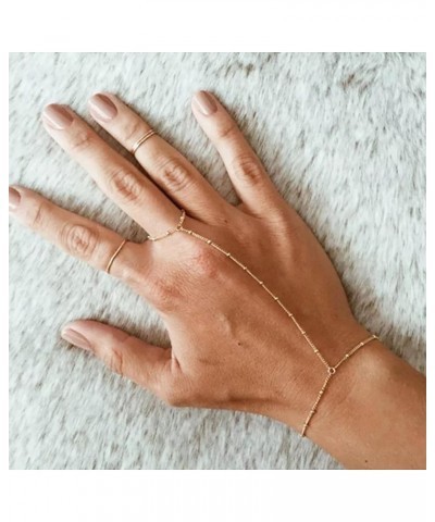 Simple Ring Bracelet Hand Chain for Women Girls Jewelry Pretty Dainty 2023300 Gold $6.88 Bracelets