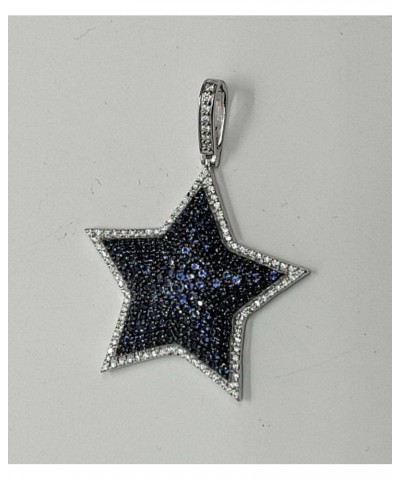 Animas Jewels 2.50 Ct Round Cut Created Blue Sapphire and Diamond Star Charm Pendant Real 925 Sterling Silver $57.39 Necklaces