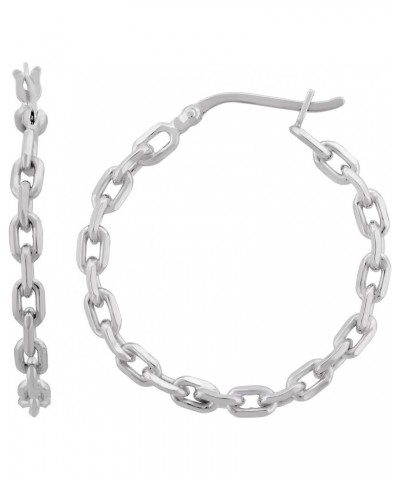 Sterling Silver Chain Link Hoop Earrings, 30mm $10.03 Earrings