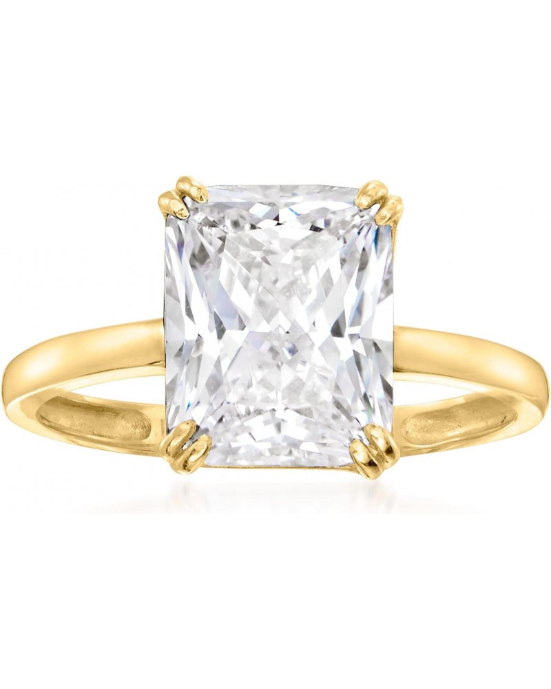 4.25 Carat CZ Solitaire Ring in 14kt Yellow Gold $109.36 Rings