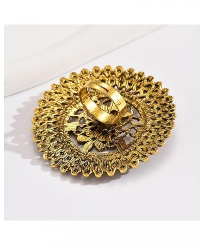 Gold Statement Ring Vintage Ethnic Ring for Women Indian Ring Chunky Ring Big Flower Ring Gold Flower Ring Jewelry Gift for G...