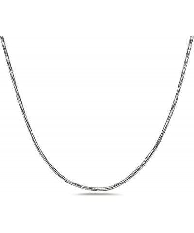 925 Sterling Silver 2MM or 2.5MM Round Flexible Snake Chain Necklace - Sizes 16-30" available 2MM 30.0 Inches $29.62 Necklaces