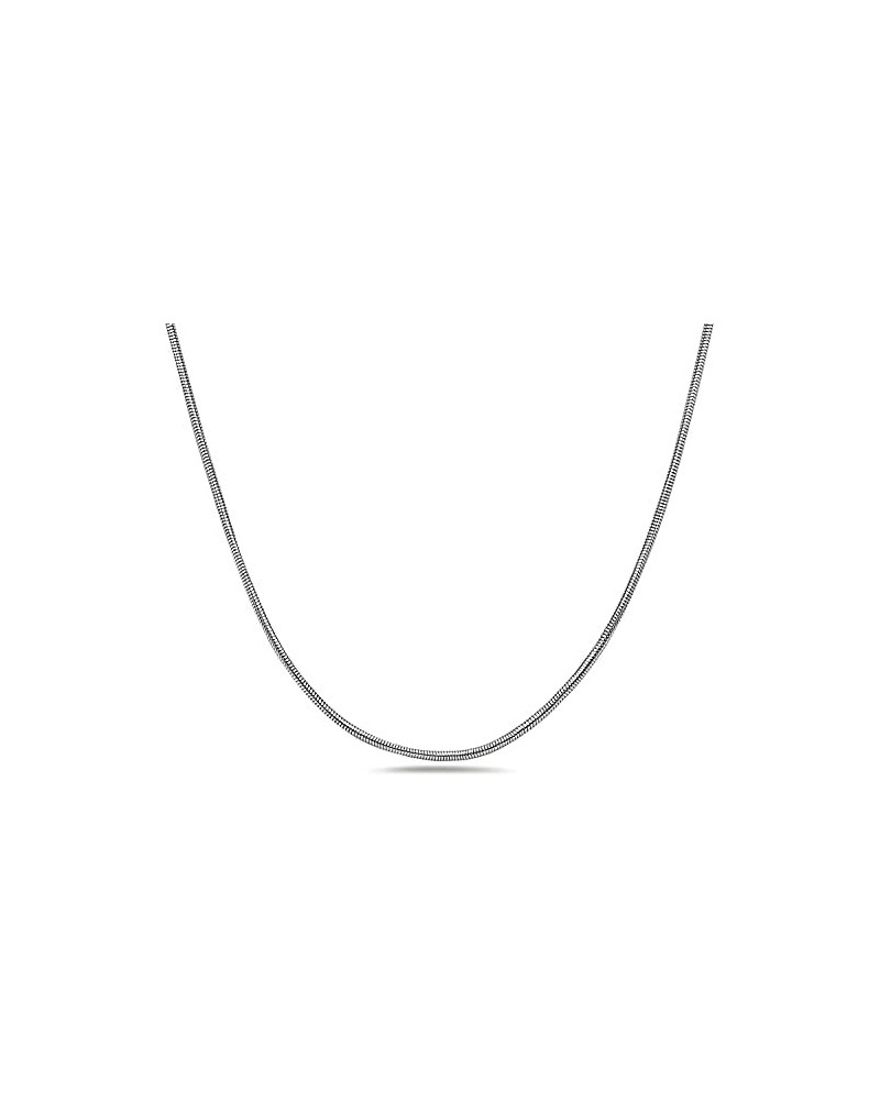 925 Sterling Silver 2MM or 2.5MM Round Flexible Snake Chain Necklace - Sizes 16-30" available 2MM 30.0 Inches $29.62 Necklaces