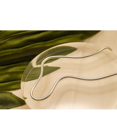 925 Sterling Silver 2MM or 2.5MM Round Flexible Snake Chain Necklace - Sizes 16-30" available 2MM 30.0 Inches $29.62 Necklaces