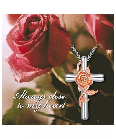 Sunflower Rose Flower Cross Cremation Jewelry 925 Sterling Silver Urn Necklace Keepsake Ashes Hair Memorial Pendant Always in...