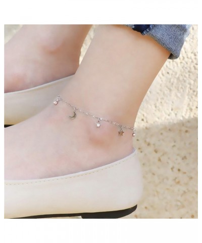 Ankle Bracelet for Women Stainless Steel  Chain Beach Anklet Bracelet Adjustable Jewelry Silver-SCMZ-Star $8.15 Anklets