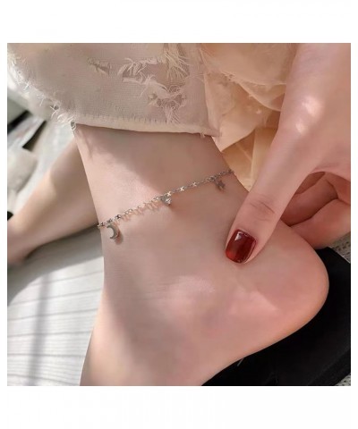 Ankle Bracelet for Women Stainless Steel  Chain Beach Anklet Bracelet Adjustable Jewelry Silver-SCMZ-Star $8.15 Anklets