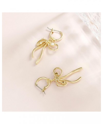 Gold Bow Earrings for Women Small Classic Ribbon Bowknot Earrings Birthday Christmas Holiday Gifts for Women Girls D-bow $11....