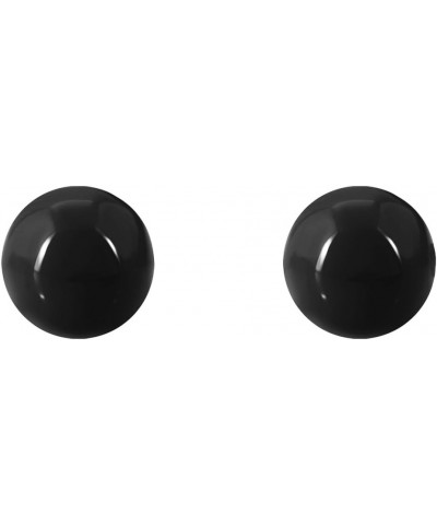 Jewelry Red or Jet Black or Ivory Imitation Round Pearl Pierced Earrings Studs for Girls and Women Black- 1 Pair/10mm $7.41 E...